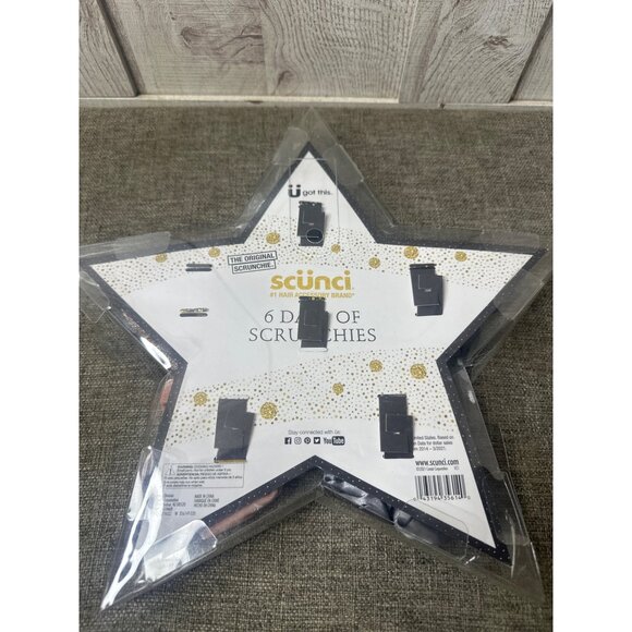 Scünci 6 Days Of Scrunchies Star Gift Set Hair Accessories Glittery Pink Black - Picture 3 of 3